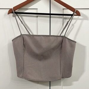 BCBGeneration Checkered Crop Top